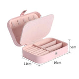 Portable Travel Jewelry Box Necklace Earrings Ring Jewelry Organizer Display Pu Leather Storage Large Capacity Jewelry Case