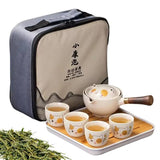 Portable Travel Tea Set Portable Gongfu Rotatable Ceramic Teapot Outdoor Tea Accessories For Elegant Atmosphere For Restaurants