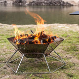 Portable Wood Stove Brazier, Camping Fire Wood Heater, Folding Barbecue BBQ Grill Stand, Outdoor Camping