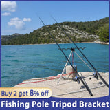 Practical Aluminum Alloy Telescopic 4 Groove Fishing Rod Holder Collapsible Tripod Stand Sea Fishing Pole Bracket Fishing Tool