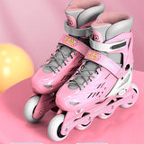 Professional Inline Roller Skates Adult Rollers Skating Shoes Flashing 4 Wheels Sneaker Slalom Speed Free Skating Racing Skates