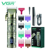 Professional Mens Hair Clippers Zero Gapped Cordless Hair Trimmer Rechargeable LED Display Electric Razor Haircut Grooming Kit