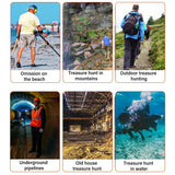 Professional Smart Metal Detector IP68-Pointer Waterproof 360° Side-Scan Underground Metal Analyzer for Adventure Treasure Hunt