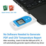 Professional USB Temperature & Humidity Data Logger -30~60℃&0~85%RH Indicator Light Alarm for Warehouse Transport Laboratory Etc