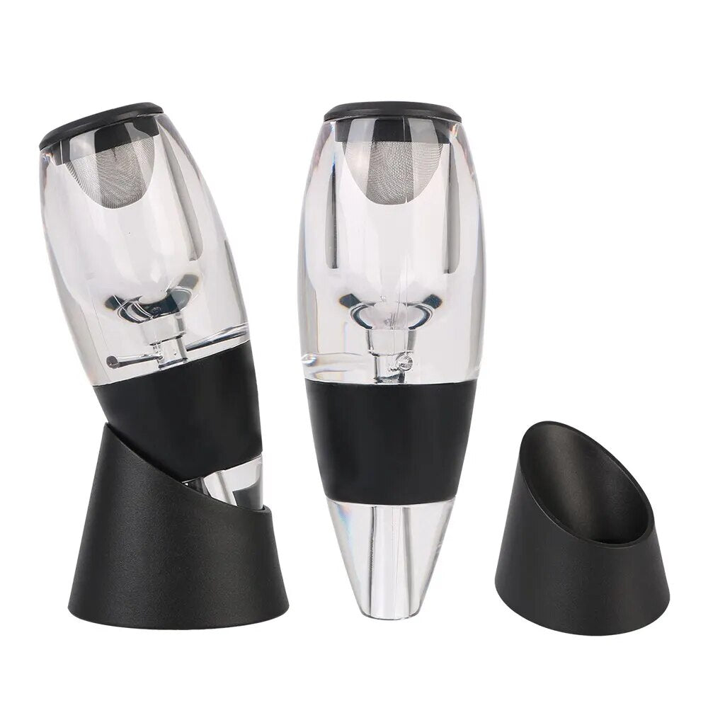 Professional Wine Decanter Pourer With Filter and Base Quick Sobering Red Wine Whisky Aerator Dispenser For Bar Party Kitchen