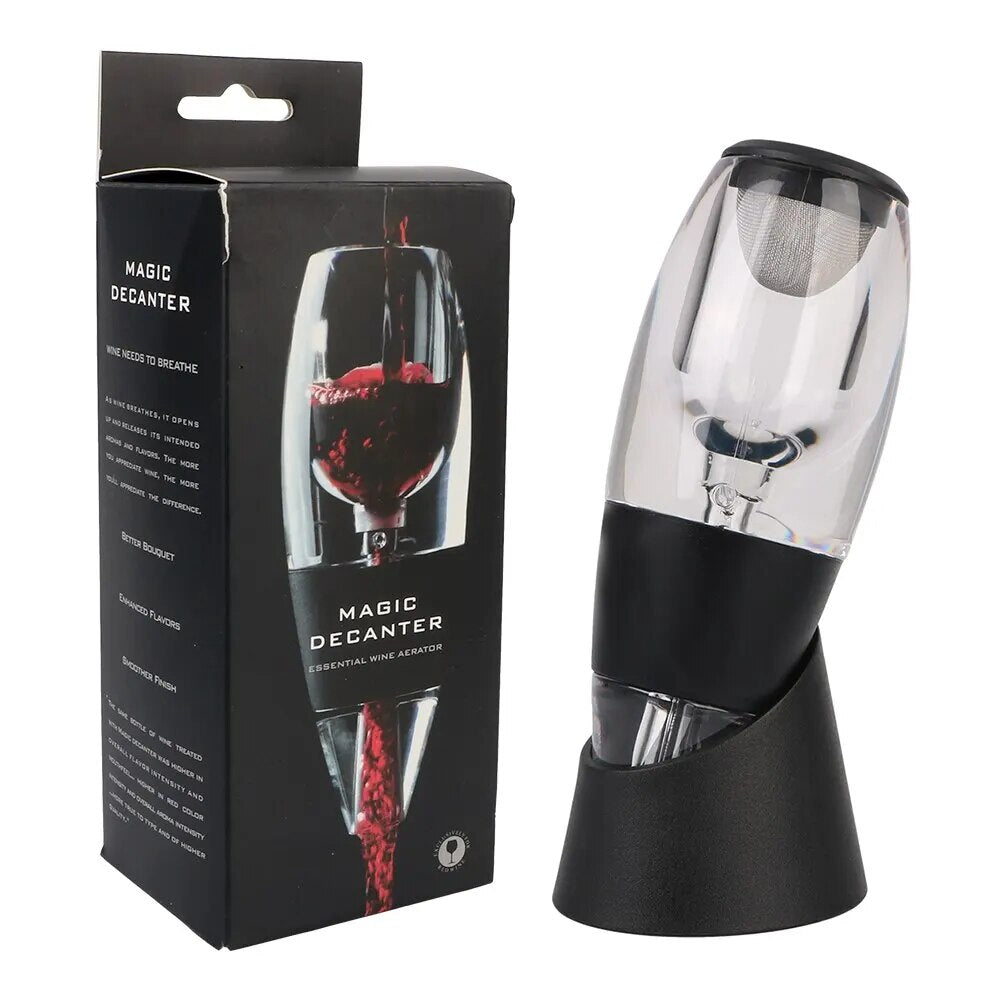 Professional Wine Decanter Pourer With Filter and Base Quick Sobering Red Wine Whisky Aerator Dispenser For Bar Party Kitchen