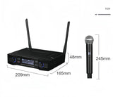 Professional Wireless Microphone System Dual Channel UHF Fixed Frequency Cordless Handheld Dynamic Mic For Karaoke Party Church