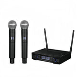 Professional Wireless Microphone System Dual Channel UHF Fixed Frequency Cordless Handheld Dynamic Mic For Karaoke Party Church