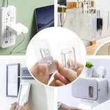 Punch Free Wall Hooks 6 Pairs Double Sided Adhesive Heavy Duty Bathroom Hooks Punch Free Wall Strong Hooks Hanger Wall Holder
