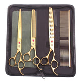 Purple Dragon 8 Inch Dog Grooming Scissors Thinning Shears Professional Cat Pet Scissors Hair Comb Cutting High Quality Z3015-b