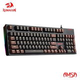 REDRAGON AMSA K592 USB Mechanical Gaming Keyboard Blue Switch Led Backlit 104 Keys for Computer PC Laptop Gamer