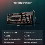 REDRAGON AMSA K592 USB Mechanical Gaming Keyboard Blue Switch Led Backlit 104 Keys for Computer PC Laptop Gamer