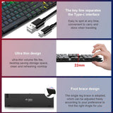 REDRAGON APAS K535-KB RGB USB Mini Slim Ultra-Thin Designed Wired Mechanical Gaming Keyboard Blue Switch 104 Keys for Compute PC