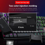 REDRAGON APAS K535-KB RGB USB Mini Slim Ultra-Thin Designed Wired Mechanical Gaming Keyboard Blue Switch 104 Keys for Compute PC