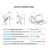 REDRAGON GW800 HITMAN USB HD Webcam Built-in Microphone Smart 1920 X 1080P 30fps Web Cam Camera for Desktop Laptops PC Game