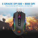 REDRAGON Predator M612 USB Wired RGB Gaming Mouse 8000 DPI Programmable Game Mice Backlight Ergonomic for Computer PC Laptop