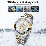 REWARD Business Watches for Man Fashion Casual Wristwatch Sports Luminous Calendar Waterproof Stainless Dress Mens Wrist Watches