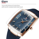 REWARD Square Watch for Men Fashion Business Wrist Watches with SEIKO Movement Date Waterproof Mens Watches Gold Black Blue
