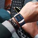 REWARD Square Watch for Men Fashion Business Wrist Watches with SEIKO Movement Date Waterproof Mens Watches Gold Black Blue