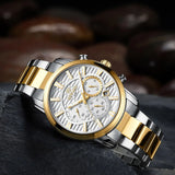 REWARD VIP Mens Quartz Watches Chronograph Luminous Waterproof Date Stainless Steel Silver Wristwatch for Men