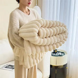 Rabbit Fluffy Blanket Sofa Blanket Casual Blanket