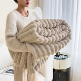 Rabbit Fluffy Blanket Sofa Blanket Casual Blanket