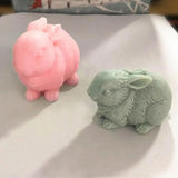 Rabbit Silicone Mold 3D DIY Rabbit Mold For Resin Rabbit Epoxy Chocolate Molds Creative Silicone Fondant Mold For Baking Pudding