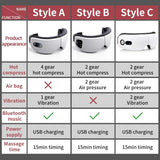 Rechargeable Smart Eye Massager Facial Massage Bluetooth Music Foldable Air Pressure Heating Massage Relaxation