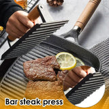 Rectangular Grill Press Cast Iron Heavy-Duty Steak Weight Press With Wooden Handle BBQ And Cooking Accessories For Travel