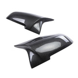 Replaceable Cowhorn Reverse Rearview Mirror Shell With Carbon Grain Painted Bright Black Suitable For Bmw 1 2 3 4 Series F20 F30