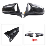 Replaceable Cowhorn Reverse Rearview Mirror Shell With Carbon Grain Painted Bright Black Suitable For Bmw 1 2 3 4 Series F20 F30