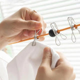 Retractable Clothes Line Outdoors 10m Portable Washing Drying Wind Anti-Skid Line With 20pcs Clothespins Outdoor Favors