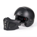 Retro Capacete Detachable For Motorcycle Bike Quick Release ABS Open Helmet Full Face Matt Black Modular Classic Professional