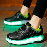 Roller Skate Shoes Boys Girls Kids Gift 2 Wheels Sneakers Fashion Sports Casual Children Women Lighted Led Flashing Brand Boots
