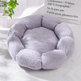 Round Flower Dog Bed for Small Large Dogs Soft Cat Mat Pet Deep Sleep Cushion Winter Warm Puppy Kennel Nest Dog Basket