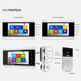 Tuya Smart 4-Unit 7Inch Monitor Screen Apartments Intercom Video Doorbell with RFID Card APP Unlock 4 Wired 1080P Wide angle
