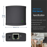 USB 2.0 LRP Print Server Share a LAN Ethernet Networking Printers Power Adapter USB HUB 100Mbps Network Print Server