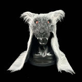 Black Wolf Mask Halloween Red Eyes Werewolf Terror Animal Fancy Headdress Costume Cosplay Props Adult Wolf Headgear Latex Masks