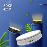 42CM Electric Remote Control Turntable With 3-Color Backlight Brightness Speed Angle Adjustable Rotating Display Table Load 50KG