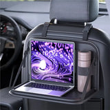Exclusive Car Seat Back Organzing With Foldable Table Tray And PU Leather Finish For Rear Seat Cup Holder Universal Phone Pocket