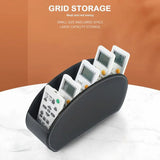 Fashion PU Leather Remote Control Storage Box Five Grids Classified Storage Cosmetics Brush Holder Desktop Organizer Pen