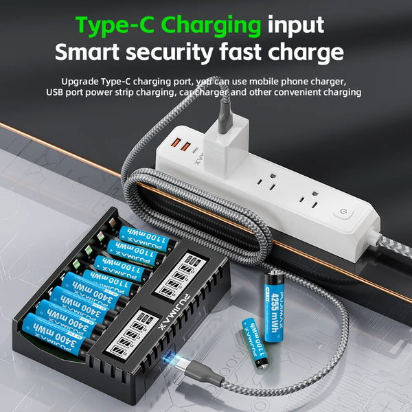 5V USB Smart Charger for Scooter Long Cycle Life 1.5V AA Double Recha ...