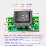 0-120V Motor Controller Switch Motor Forward And Reverse Switch 0-20A Forward/Stop/Reverse Two/Three Gear Motor Control Module
