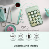 High Quality Colorful Wireless Numeric Keypad Silent Rechargeable Mini Portable Keypad External Keyboard Office
