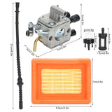 Carburetor Air Filter Fuel Pipe Set Replacement for STIHL FS400 FS450 FS480 Lawn Mower