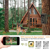 A280W 64MP WIFI Wildlife Game Trail Camera Photo Traps wtih No Glow LEDs 120 Degree Wide Detection Angle, App Settings