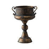 New Embossed Iron Planter Pot For Front Entry Backyard Or Interior Displaying Flowers Greens Artificial Elegant Living