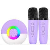 Mini Karaoke Machine With 2 Mic, Portable Bluetooth Microphone Song  With LED Light,Chritmas Birthday Gift For Kids