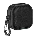 PU Leather Protective Case Cover Fits for Samsung Galaxy Buds4/4Pro Protective Skin Cover with Carabiner Shockproof Anti‑Drop