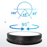 42CM Electric Remote Control Turntable With 3-Color Backlight Brightness Speed Angle Adjustable Rotating Display Table Load 50KG